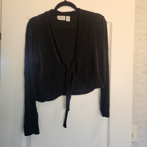 Chico's Sweaters - Chico's Black Tie-Front Cardigan